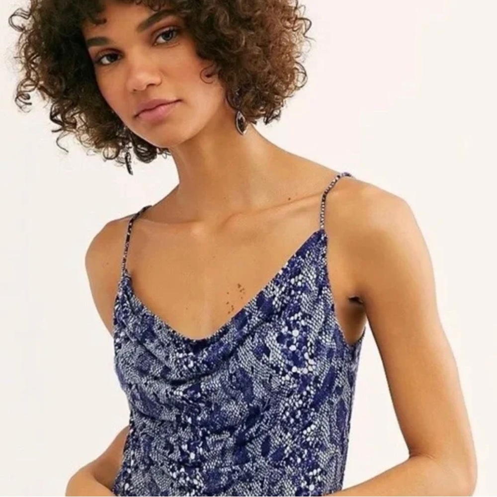 FREE PEOPLE drapey Python cami TOP